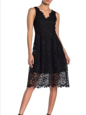 ASTR the label lace cutout lace fit & flare midi cocktail dress NWT SZ S